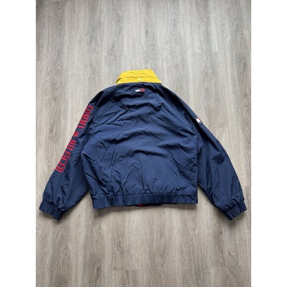 Vintage Tommy Hilfiger Jacket Rare Streetwear Hype XLarge Blue Yellow Red Patch - Picture 2 of 16
